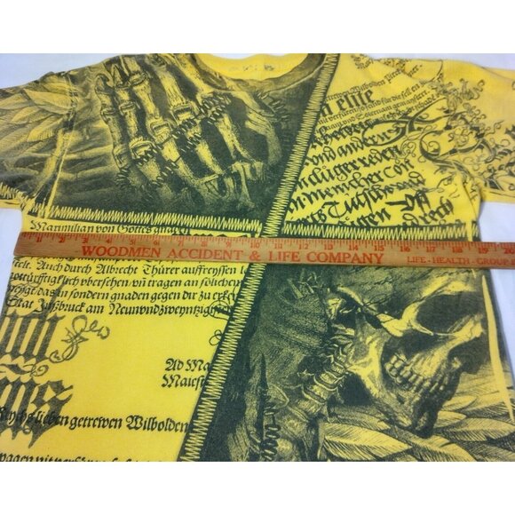 MMA Elite T Shirt Men Medium Ywllow Black Skull Fighting Mixed Martial Arts READ - Picture 3 of 11